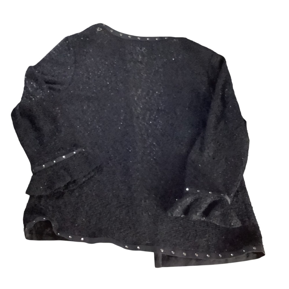 Nubiano Cardigan Women 16‎ Black Studded Open Front Church Whimsgoth Bell Sleeve - Picture 2 of 16